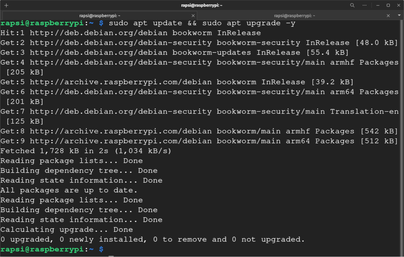 Upgrading the Raspberry Pi software